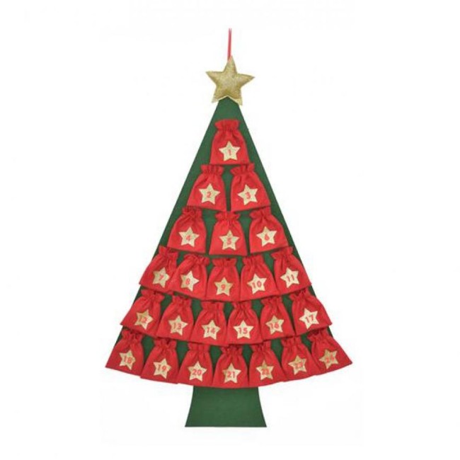 Calendario Avvento Albero Natale in Stoffa 116cm