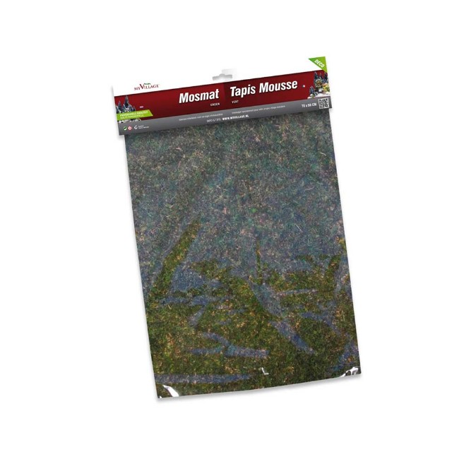 Tappetino Muschio Verde per Villaggio Natalizio e Presepe 70x50 cm 