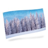 Poster Foresta Invernale per Villaggio Natalizio e Presepe 300x150cm