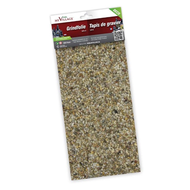 Tappetino Ghiaia Grigia per Villaggio Natalizio e Presepe 30x14cm