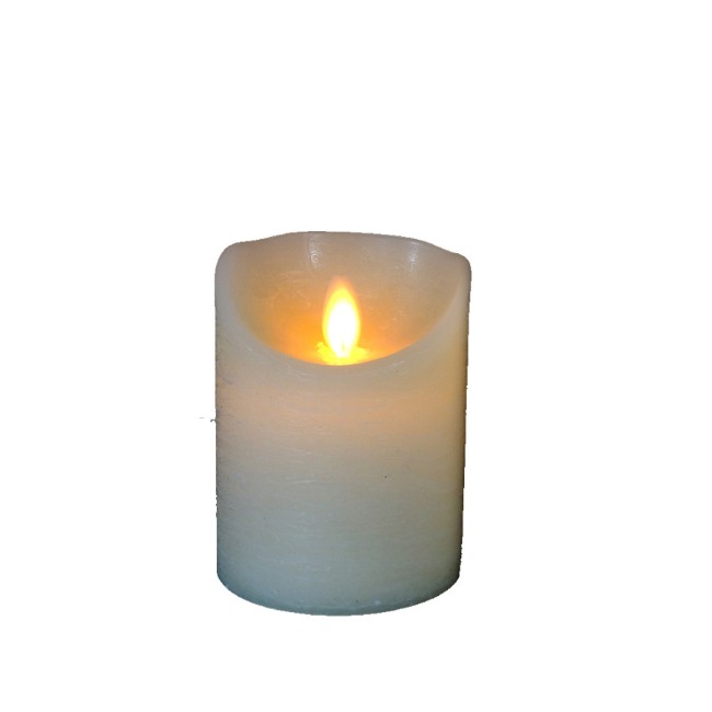 Decorazione per la casa con candela a colonna senza fiamma in vera cera