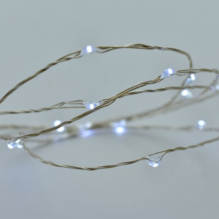 Catena luminosa 180 nanoled con giochi luce Bianco Freddo 18 m