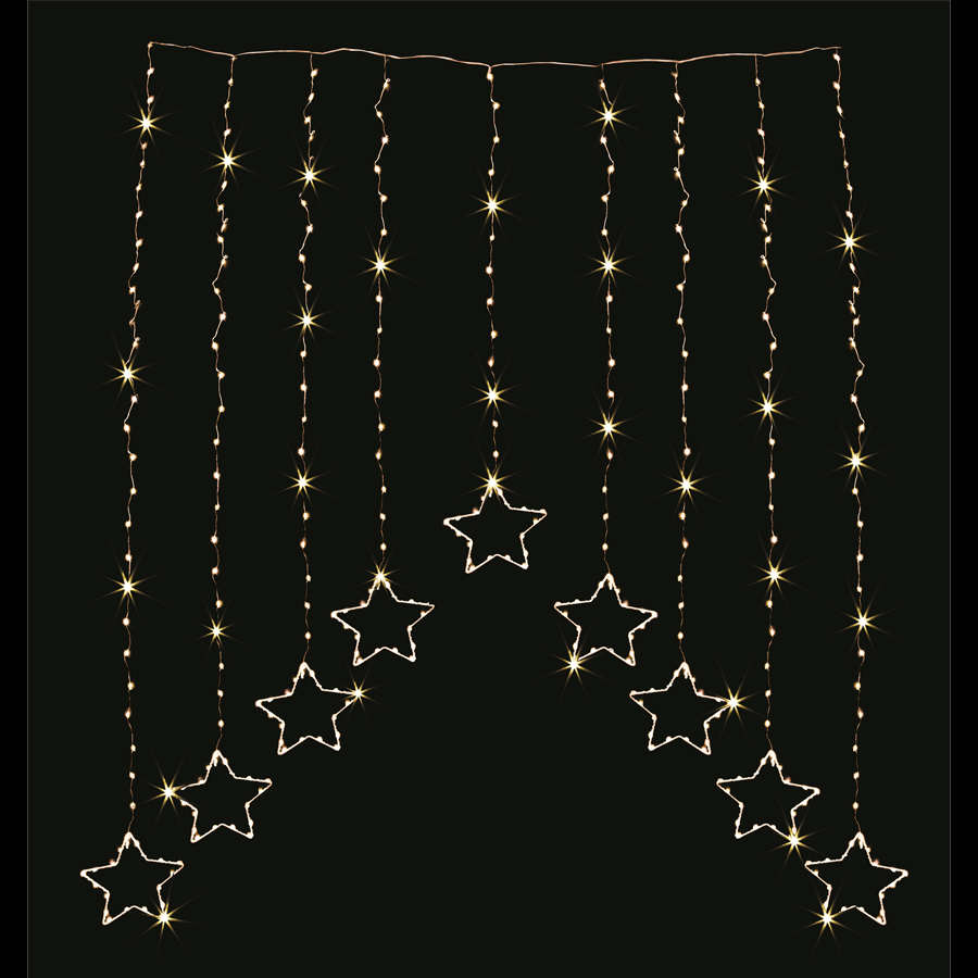 Tenda Luminosa Natale Interno - 2M 138 LED Luci Di Natale Con Stella, Tenda Luci