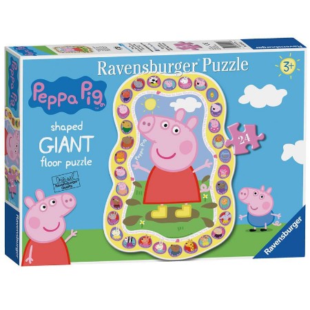 Puzzle 24 Pezzi Pavimento Peppa Pig Shaped della Ravensburger