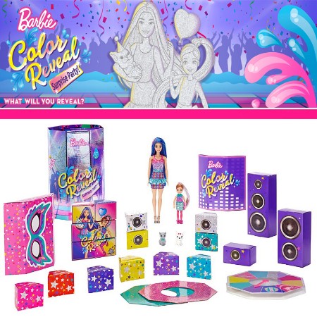 Barbie Color Reveal Mega Surprise Pack Party della Mattel