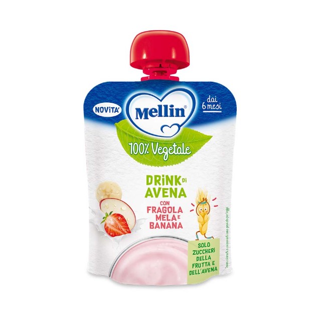 Pouch 100% Vegetale Avena, Fragola, Mela e Banana 90g