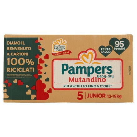 Pannolini Mutandina Baby Dry Junior 5 Pentapack 95 pezzi