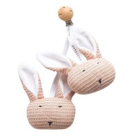 Bamboom Coniglietti lavorati a maglia con Clip - Pink