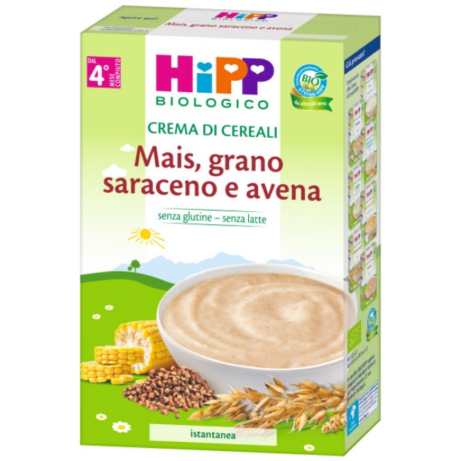 Crema di Mais Grano Saraceno e Avena  200gr HiPP
