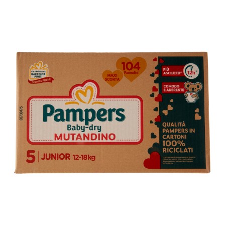 Pampers Baby Dry Mutandino Junior 104 pezzi