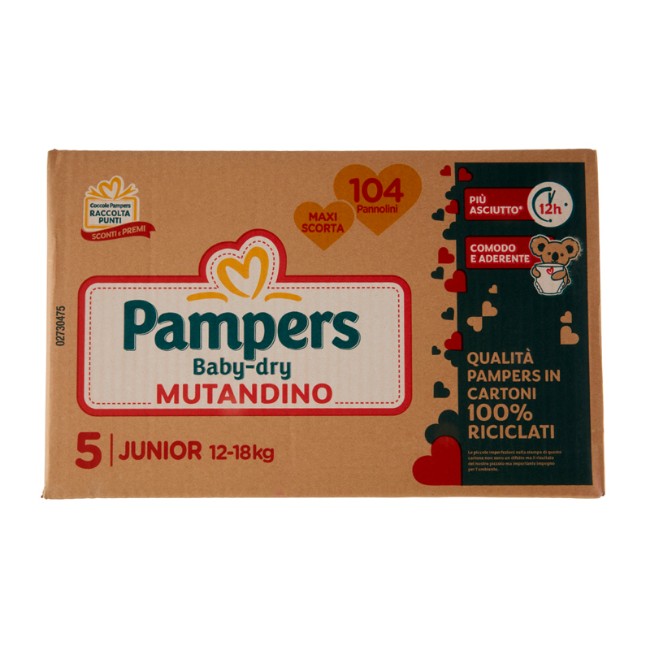Pampers Baby Dry Mutandino Junior 104 pezzi
