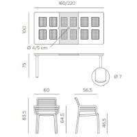Set da esterno tavolo Libeccio e poltrone doga di nardi