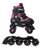 Pattini a Rotelle Trasformabili in Linea 2 in1 Reverse Fucsia di Garlando