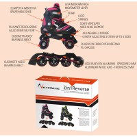Pattini a Rotelle Trasformabili in Linea 2 in1 Reverse Fucsia di Garlando
