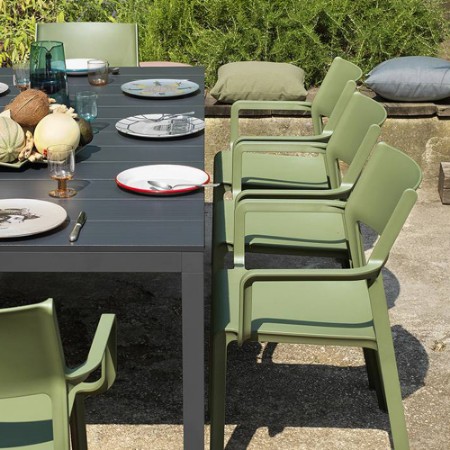 Set da esterno Tavolo rio alu 210  e sedie trill nardi