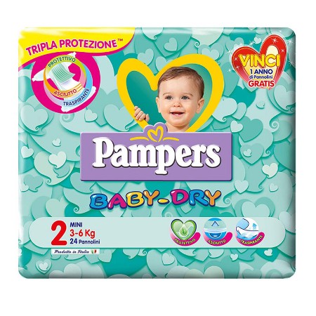 Pampers Pannolini Baby Dry Mini 2 24 pezzi 