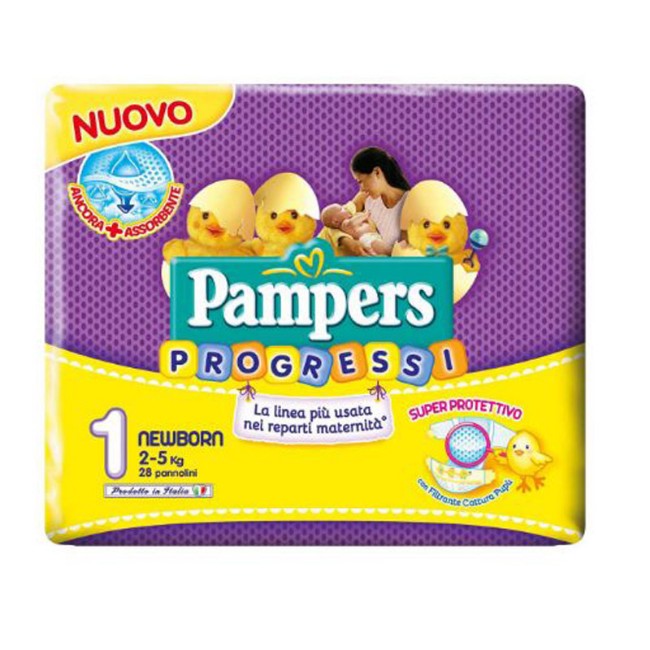 Pannolini Progressi 1 Newborn (2-5 kg) Confezione da 28 pezzi