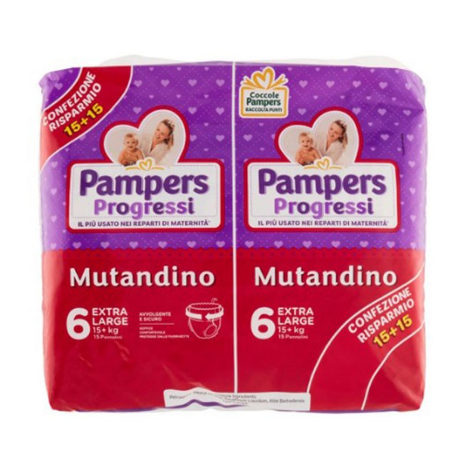 Pannolini Mutandina Progressi 6 Extralarge (15+ kg) Confezione da 30 pezzi