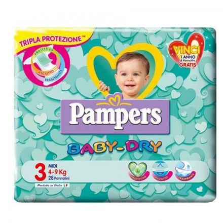 Pannolini Baby Dry Midi 3 - Pentapack 140 pezzi