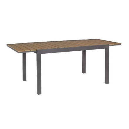 tavolo allungabile elias alluminio polywood 140-200 cm antracite bizzotto