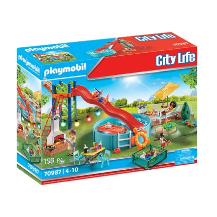 Festa in Piscina con Scivolo di Playmobil