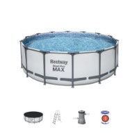 Bestway Piscina Rotonda Steel Pro MAX 5612X - 427x122cm con Filtro a Cartuccia