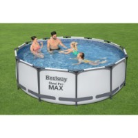 Bestway Piscina Rotonda Steel Pro MAX 56418 - 366x100cm con Filtro a Cartuccia