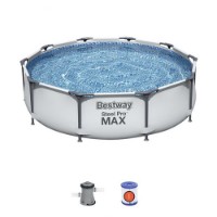 Bestway Piscina Rotonda Steel Pro MAX 56408 - 305x76cm con Filtro a Cartuccia