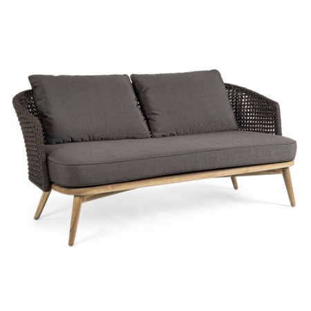 ninfa divano da esterno a 3 posti in teak e alluminio color dark bizzotto