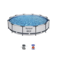 Bestway Piscina Rotonda Steel Pro MAX 56416 - 366x76cm con Filtro a Cartuccia