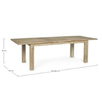 Tavolo Montevideo allungabile fino a 260 cm in teak fsc Bizzotto