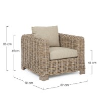 fortaleza poltrona in rattan e mango da esterno di bizzotto
