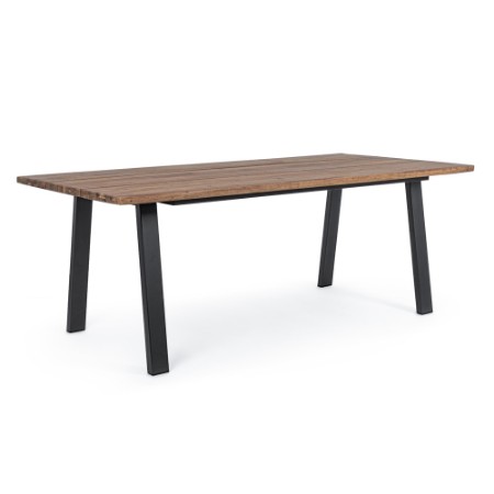 Tavolo Oslo in acacia e acciaio 200 cm di Bizzotto