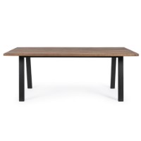 Tavolo Oslo in acacia e acciaio 200 cm di Bizzotto