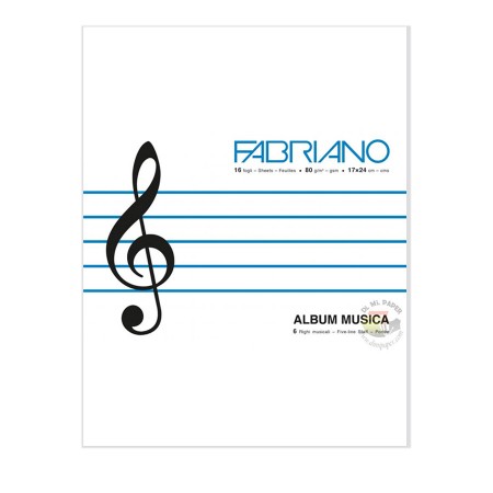  Album Musica Pentagramma 16 Fogli 80 g Fabriano
