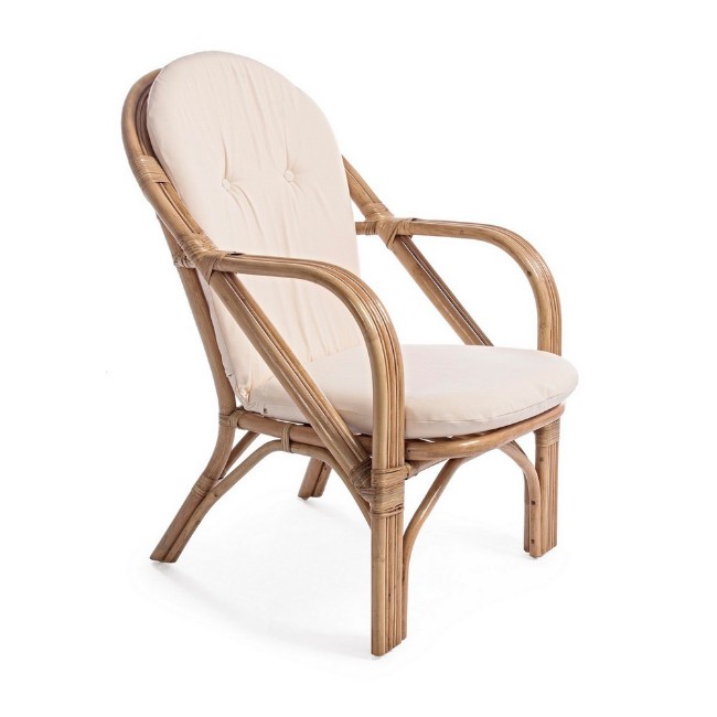 Poltrona Golf in rattan naturale con cuscini di Bizzotto