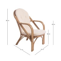 Poltrona Golf in rattan naturale con cuscini di Bizzotto