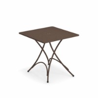 tavolo pieghevole Pigalle 76x76 cm da esterno in acciaio di Emu marrone d'india