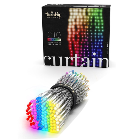 Curtain Special Edition Tenda 210 LED multicolore RGB+W  con Cavo Trasparente
