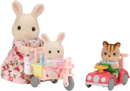 Set Bebè Auto e Triciclo con 2 Personaggi 