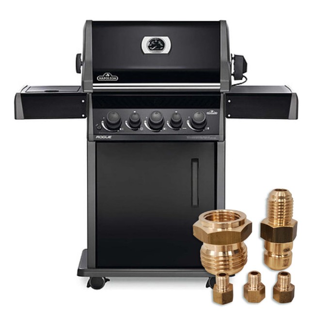 Barbecue a Gas Rogue RB425SBPK  con Girarrosto + Kit Ugelli per Trasformazione a Gas Metano Napoleon