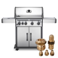 Barbecue a Gas Rogue RXT525SIB + Kit Ugelli per Trasformazione a Gas Metano Napoleon