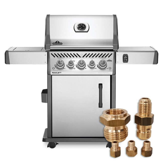 Barbecue a Gas Rogue RSE425RSIB + Kit Ugelli per Trasformazione a Gas Metano Napoleon