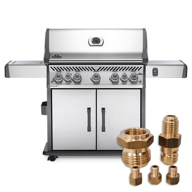 Barbecue a Gas Rogue RSE625RSIB + Kit Ugelli per Trasformazione a Gas Metano Napoleon