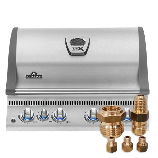 Barbecue a Gas da Incasso Built-in Lex BILEX485RB + Kit Ugelli per Trasformazione a Gas Metano Napoleon