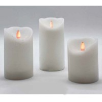 Candela in Cera Bianca Effetto Candela 3D con Timer 12,5 cm