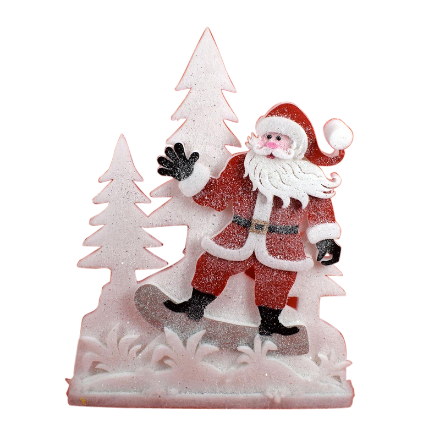 Babbo Natale con Alberi 65 cm 