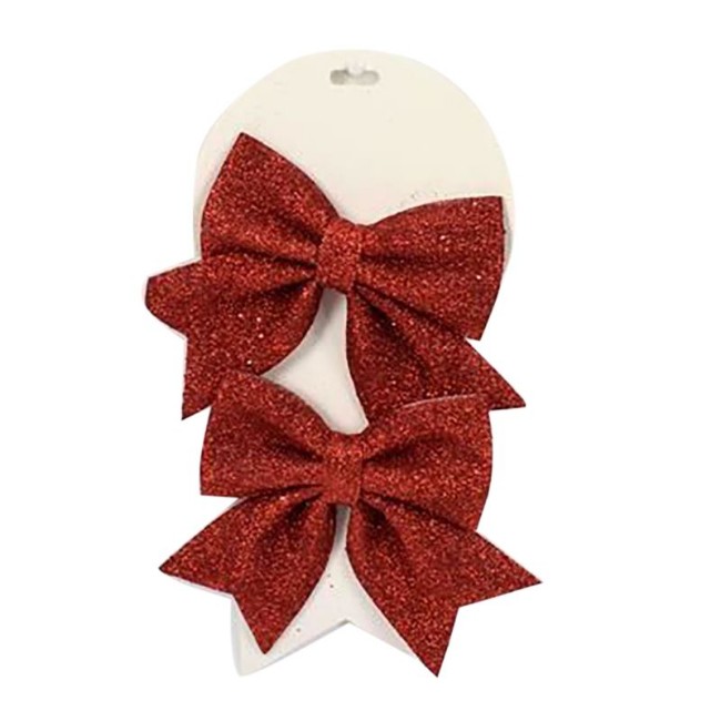 2 Fiocchi Spugna Glitterati Rosso