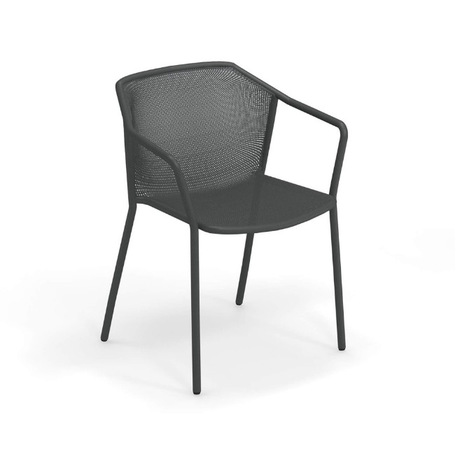 poltroncina da esterno Darwin in acciaio di Emu ferro antico