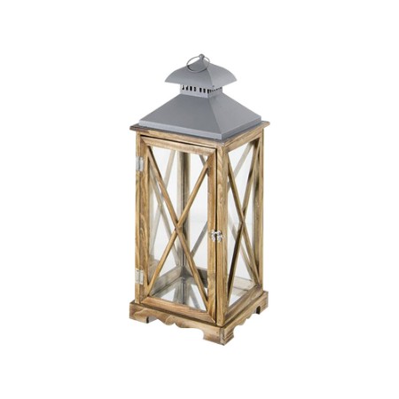 Lanterna Arles Marrone 24x24x65cm Verdelook